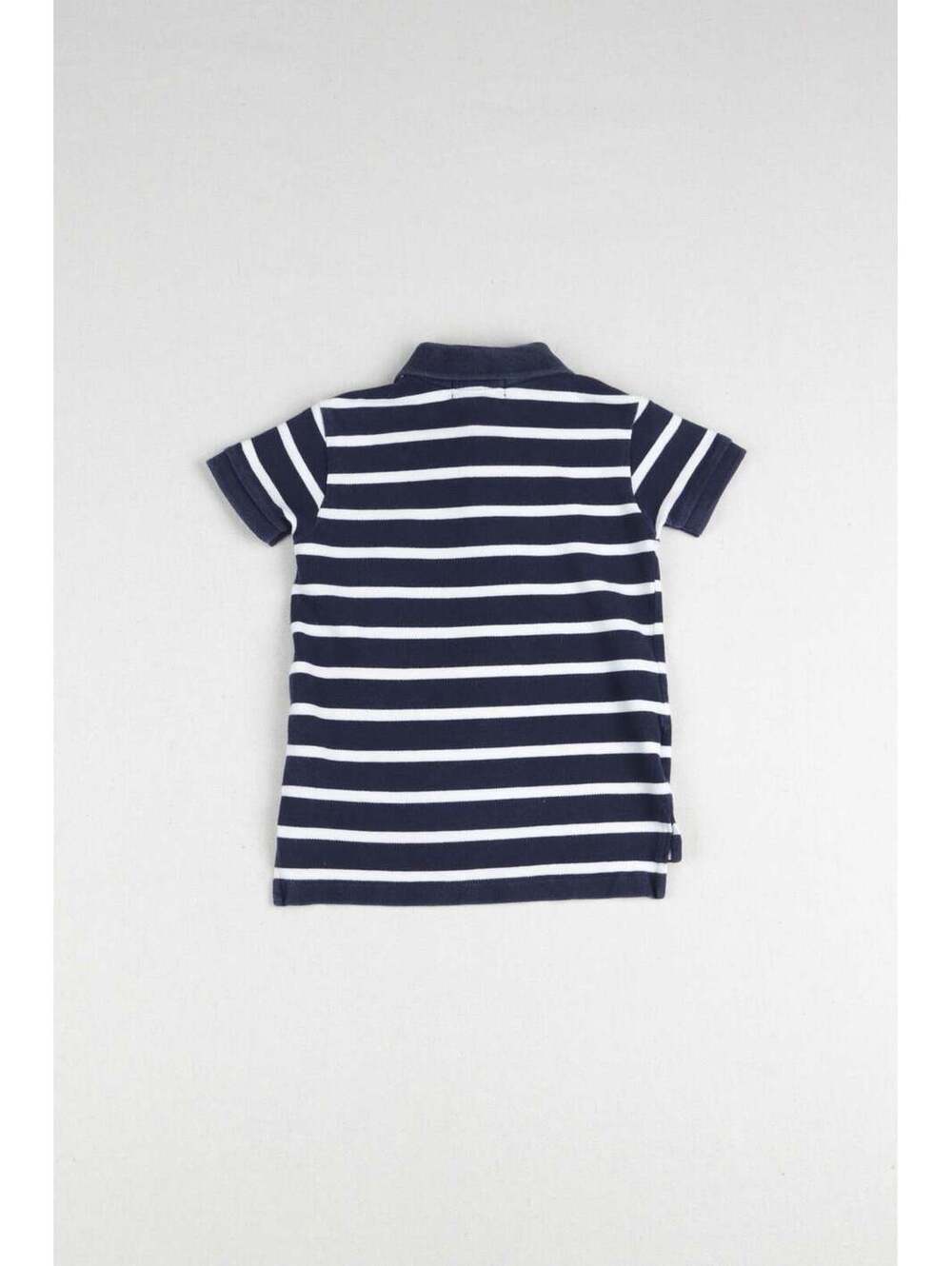 00's Polo Ralph Lauren Kids Navy Stripe Short Sleeve Polo - Picture 3 of 6
